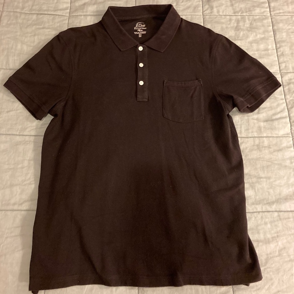 2 SHIRTS - J.Crew and Pact S/S Polo shirts size L